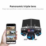 دوربین مینی اسپیددام 2 پنل 3 موتوره(هر لنز یک موتور مجزا)3PTZ سیمکارتی سولار خورشیدی 3 لنز 15 مگاپیکسل V380 PRO L12H - تصویر 3