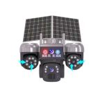 دوربین مینی اسپیددام 2 پنل 3 موتوره(هر لنز یک موتور مجزا)3PTZ سیمکارتی سولار خورشیدی 3 لنز 15 مگاپیکسل V380 PRO L12H