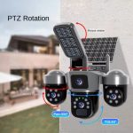 دوربین مینی اسپیددام 3 لنز سیمکارتی سولار خورشیدی پرژکتور دار 15 مگاپیکسل V380 PRO LD013 - Image 3