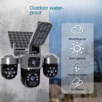 دوربین مینی اسپیددام 3 لنز سیمکارتی سولار خورشیدی پرژکتور دار 15 مگاپیکسل V380 PRO LD013 - Image 7
