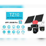 دوربین مینی اسپیددام 4 لنز زوم دار سولار خورشیدی سیمکارتی 10X زوم ۲ پنل آژیر دار پهبادی OKAM PRO TZ10